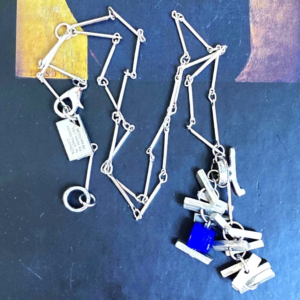 Anne-Marie Chagnon necklace in glass & pewter + AMC Earrings!